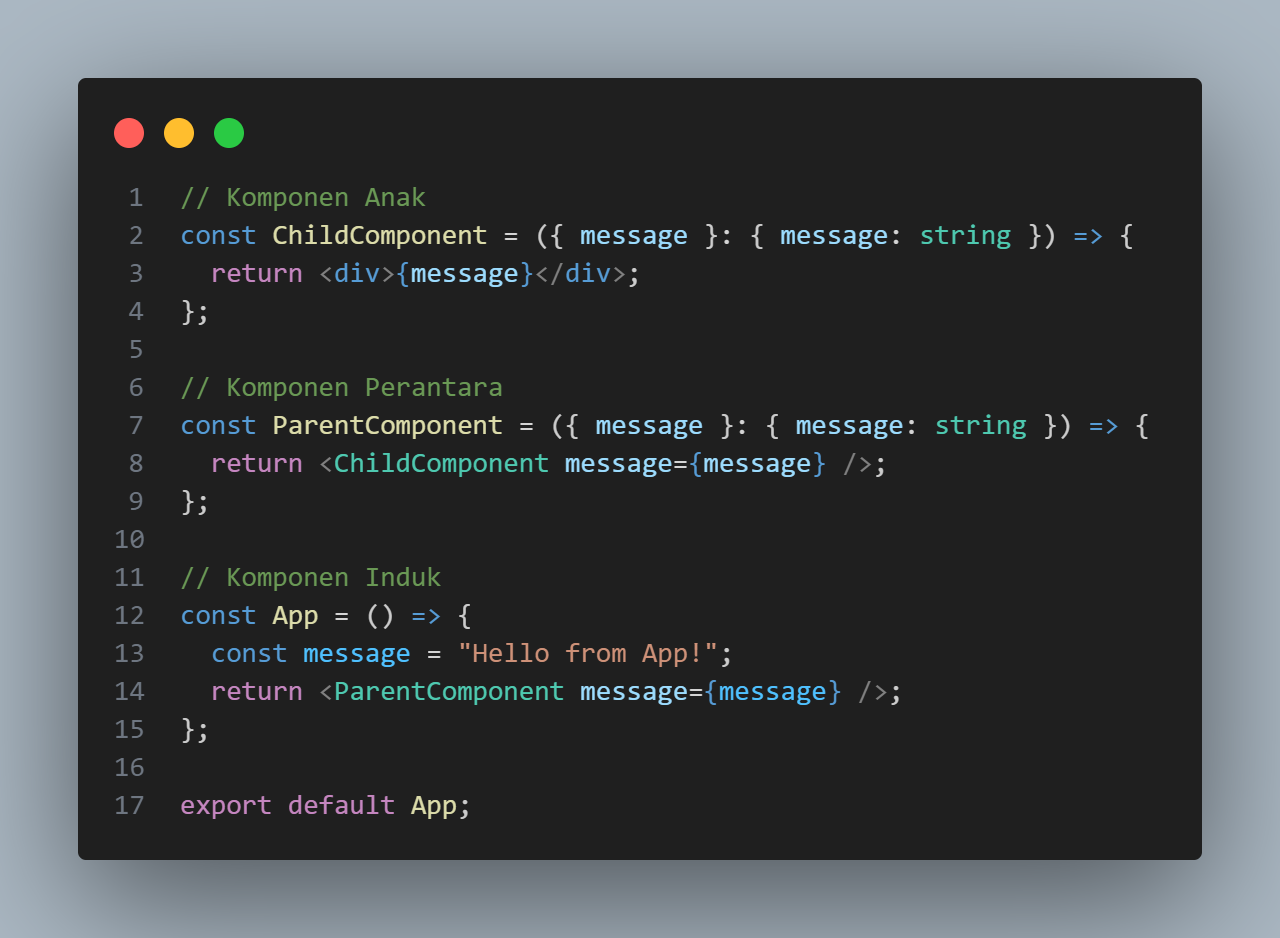 Contoh Kasus Props Drilling